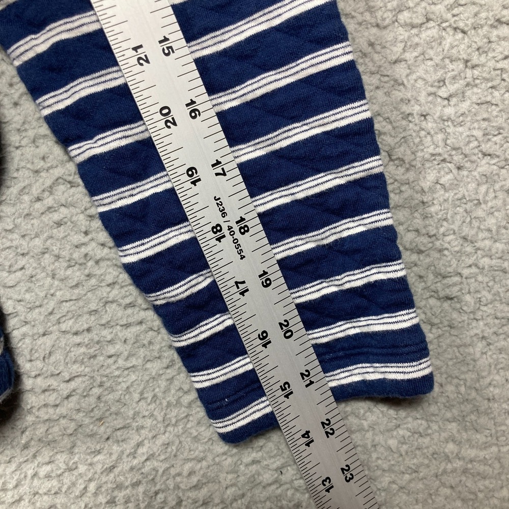 Lands' End Sweatshirt Women's Small Blue Stripe Nautical Long Sleeve Quilted - Picture 6 of 12